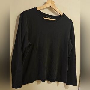 LL Bean Long-Sleeve Crewneck, Women's XL, Black